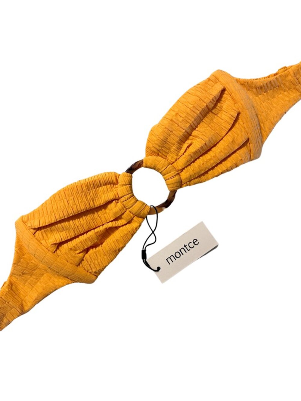 🍊 Montce Tori Bandeau Bikini Top NWT Small Strapless Mango Yellow Orange - Picture 5 of 6